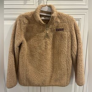 Vineyard vines fuzzy brown half zip